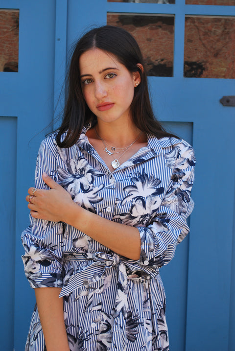 Blue floral dress