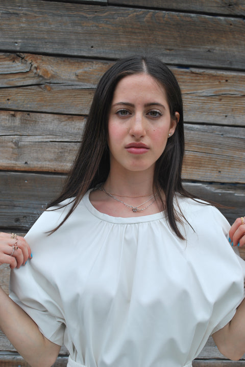 Pleather summer top in cream