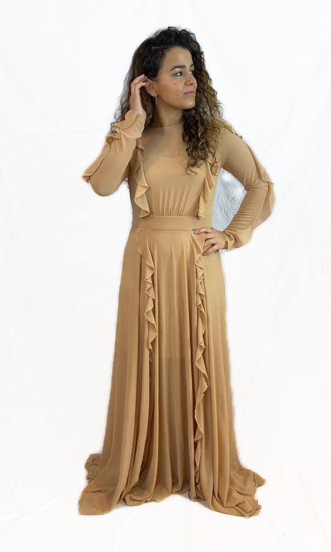 Waisted Frill gown