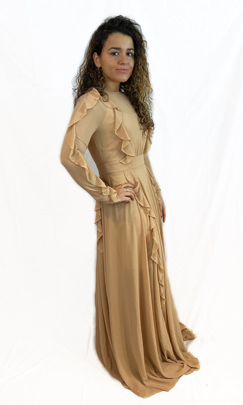 Waisted Frill gown