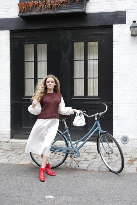 Chocolate brown knit vest dress
