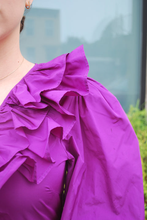 Grape puff sleeve MSGM gown