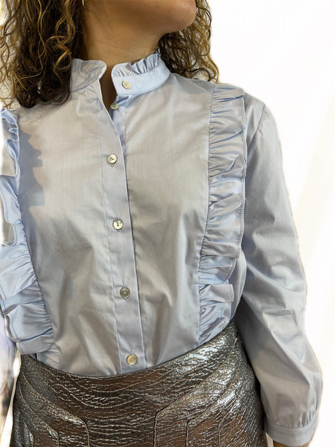 Frill button down blouse