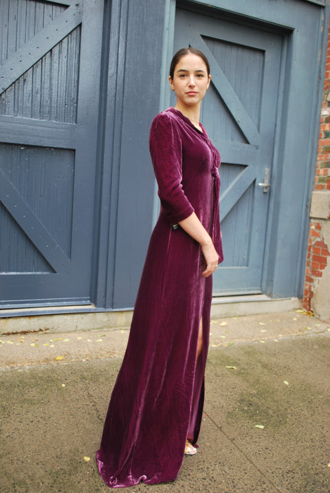 Pinko raspberry velvet gown