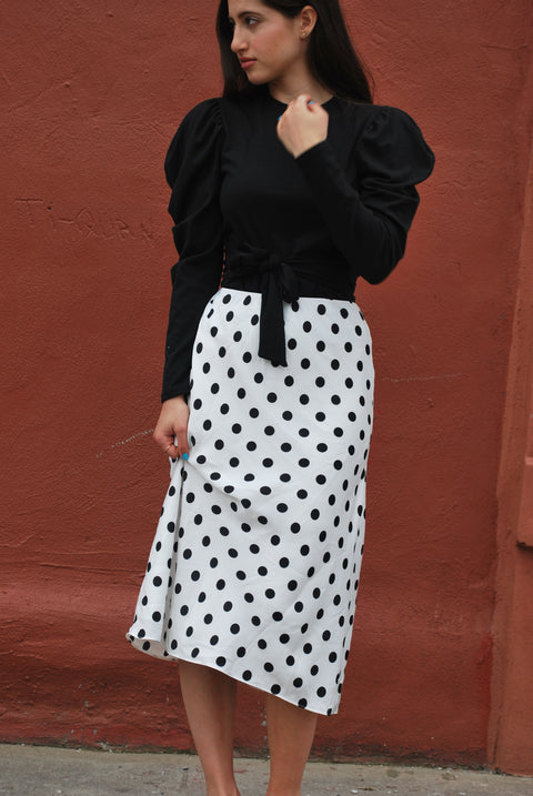 Polka dot slip skirt