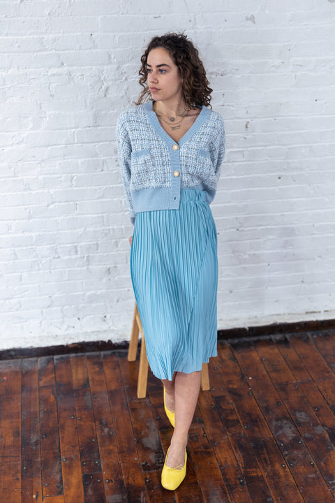 Pleat Sky Blue Skirt