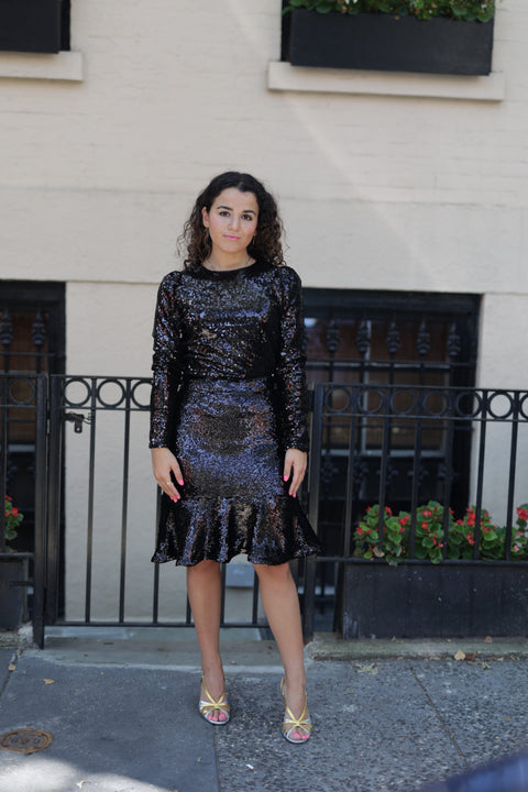 Black sequin mermaid skirt