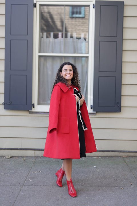 Black knit collar dress