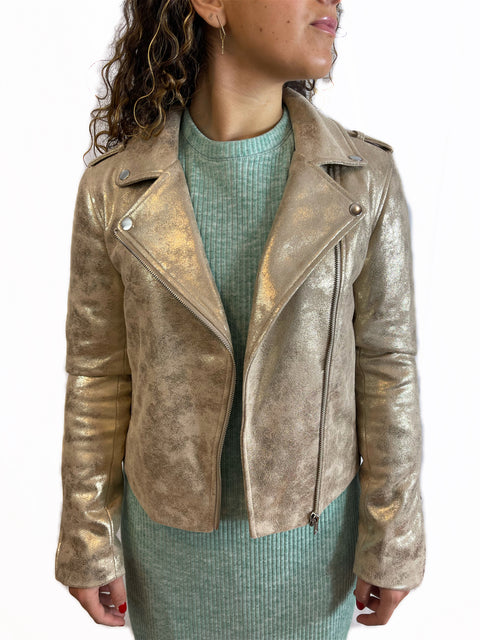 Gold Biker Jacket