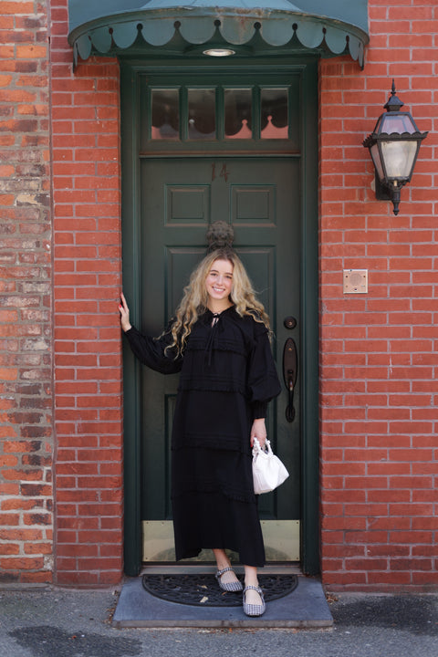 fall to the T dress in black
