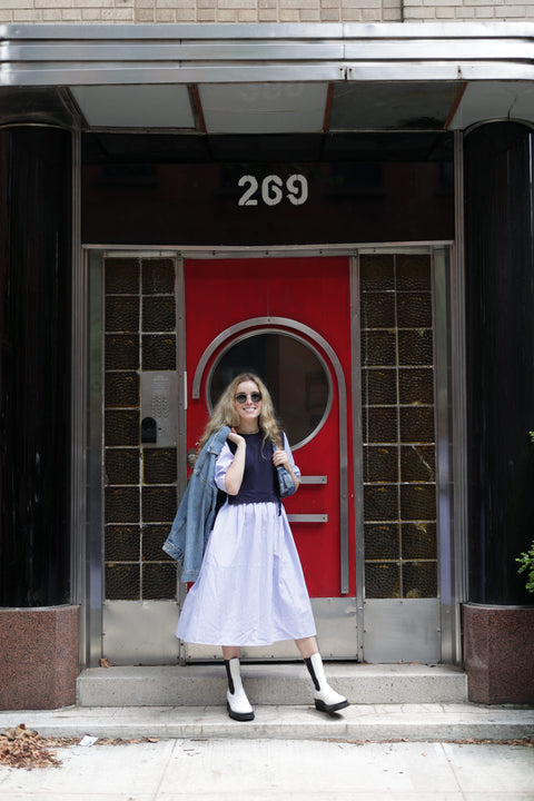 1 piece striped cotton dress