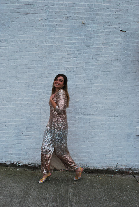 Sequin metallic Party gown